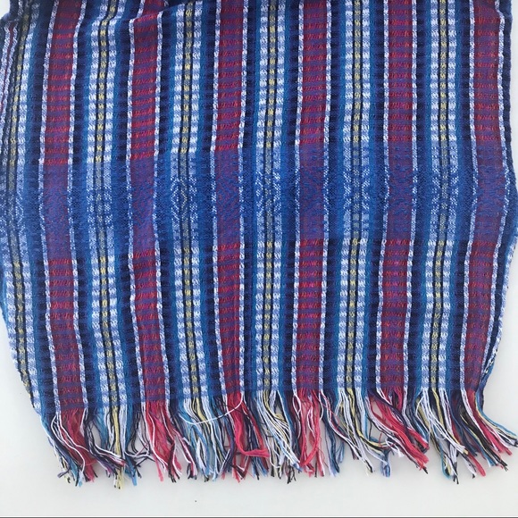 El Interior Mexican Folk Woven Plaid Boho Tunic - Picture 4 of 9